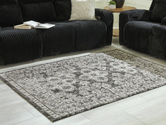 Coral Furniture - Ashley Furniture - Glennisman Rug - Medium Rug / Black/Gray/Ivory - R407272