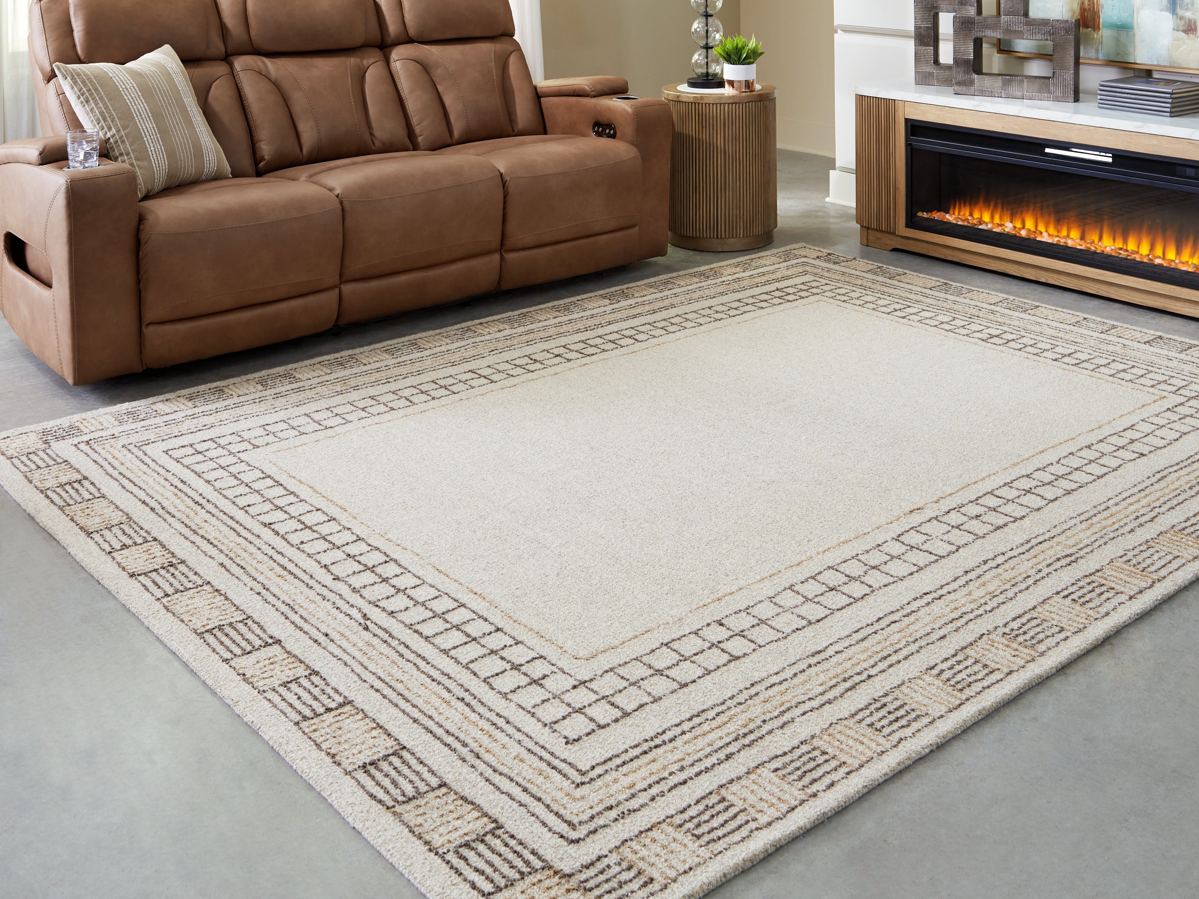 Coral Furniture - Ashley Furniture - Idaman Rug - Medium Rug / Taupe/Brown - R407292
