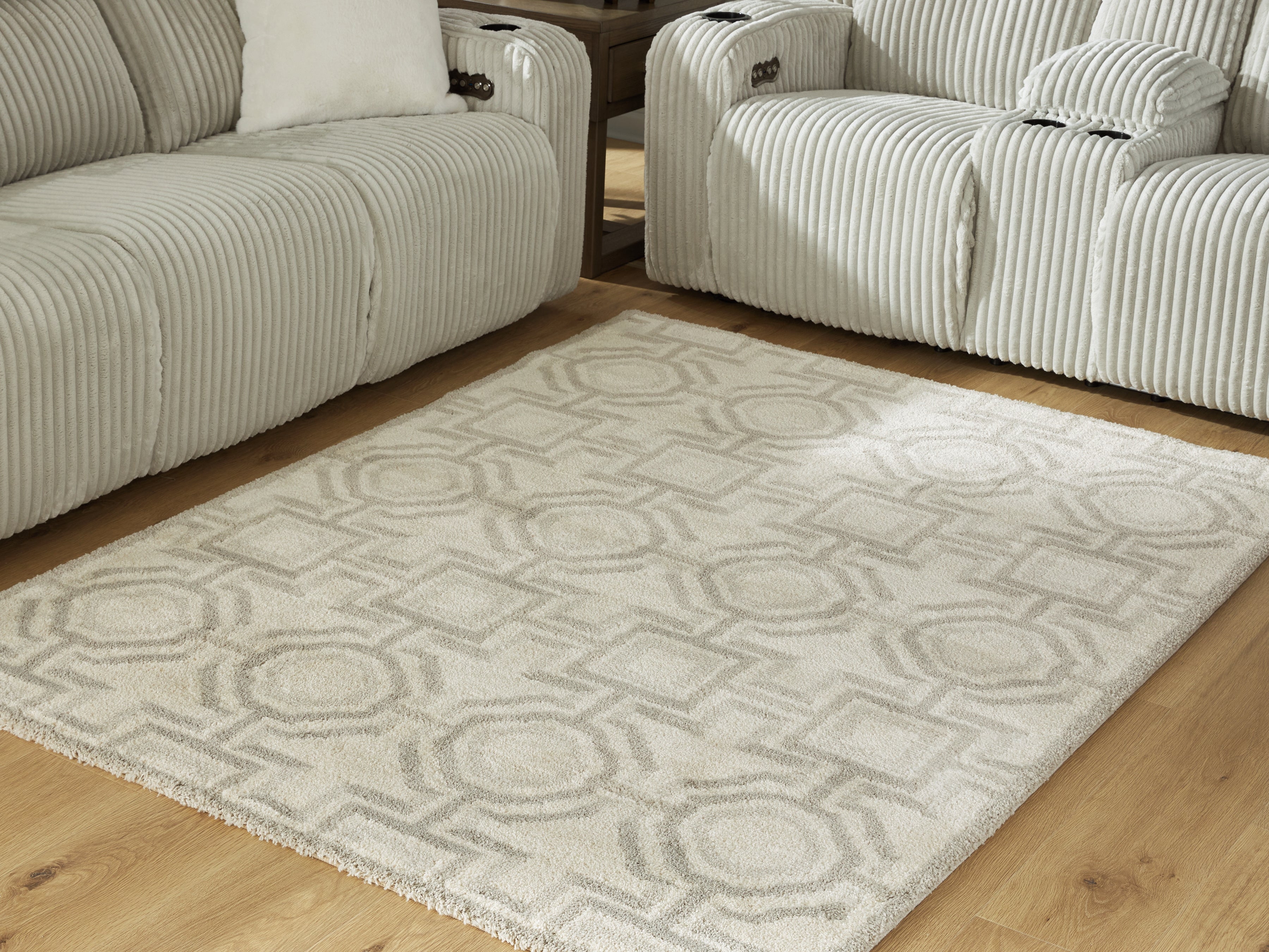 Coral Furniture - Ashley Furniture - Maconville Rug - Medium Rug / Ivory/Gray - R407322