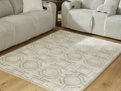 Coral Furniture - Ashley Furniture - Maconville Rug - Medium Rug / Ivory/Gray - R407322