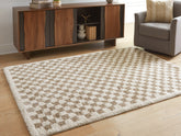 Coral Furniture - Ashley Furniture - Karamen Rug - Medium Rug / Taupe/Ivory - R407342