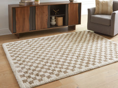 Coral Furniture - Ashley Furniture - Karamen Rug - Medium Rug / Taupe/Ivory - R407342