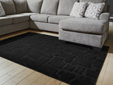Coral Furniture - Ashley Furniture - Gibbswell Rug - Washable 5' x 7' Area Rug / Black - R407462