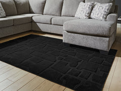 Coral Furniture - Ashley Furniture - Gibbswell Rug - Washable 5' x 7' Area Rug / Black - R407462