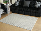 Coral Furniture - Ashley Furniture - Turinwith Rug - 7'10" x 9'10" Area Rug / Ivory/Black - R407551