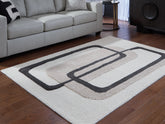 Coral Furniture - Ashley Furniture - Davismour Rug - 7'8" x 10' Area Rug / Ivory/Taupe/Charcoal - R407561