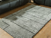 Coral Furniture - Ashley Furniture - Kurtmen Rug - 7'10" x 9'10" Area Rug / Black/Ivory - R407591