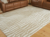 Coral Furniture - Ashley Furniture - Corrbell Rug - 7'8" x 10' Area Rug / Beige/White - R407631