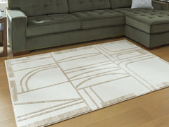 Coral Furniture - Ashley Furniture - Farongrove Rug - 7'10" x 10' Area Rug / Ivory/Beige - R407671