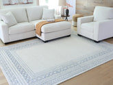 Coral Furniture - Ashley Furniture - Azelhurst Rug - 5' x 7' Area Rug / Blue/Ivory/Gray - R407852
