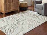 Coral Furniture - Ashley Furniture - Deenbury Rug - 7'8" x 10' Area Rug / Ivory/Green/Brown - R407861