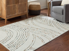 Coral Furniture - Ashley Furniture - Deenbury Rug - 7'8" x 10' Area Rug / Ivory/Green/Brown - R407861