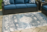 Coral Furniture - Ashley Furniture - Daddridge Rug - 5' x 7' Rug / Blue/Gray/Ivory - R900102