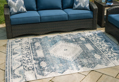 Coral Furniture - Ashley Furniture - Daddridge Rug - 5' x 7' Rug / Blue/Gray/Ivory - R900102