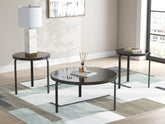 Coral Furniture - Ashley Furniture - Dorylin Table (Set of 3) - Occasional Table Set (3/CN) / Black - T139-13