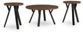 Coral Furniture - Ashley Furniture - Elbrynn Table (Set of 3) - Occasional Table Set (3/CN) / Brown/Black - T153-13