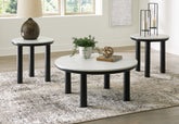 Coral Furniture - Ashley Furniture - Xandrum Table (Set of 3) - Occasional Table Set (3/CN) / Black/White - T159-13