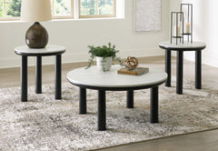 Coral Furniture - Ashley Furniture - Xandrum Table (Set of 3) - Occasional Table Set (3/CN) / Black/White - T159-13