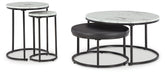 Coral Furniture - Ashley Furniture - Jusmour Table (Set of 4) - Occasional Nesting TBL (4/CN) / Black/White - T161-14