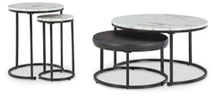 Coral Furniture - Ashley Furniture - Jusmour Table (Set of 4) - Occasional Nesting TBL (4/CN) / Black/White - T161-14