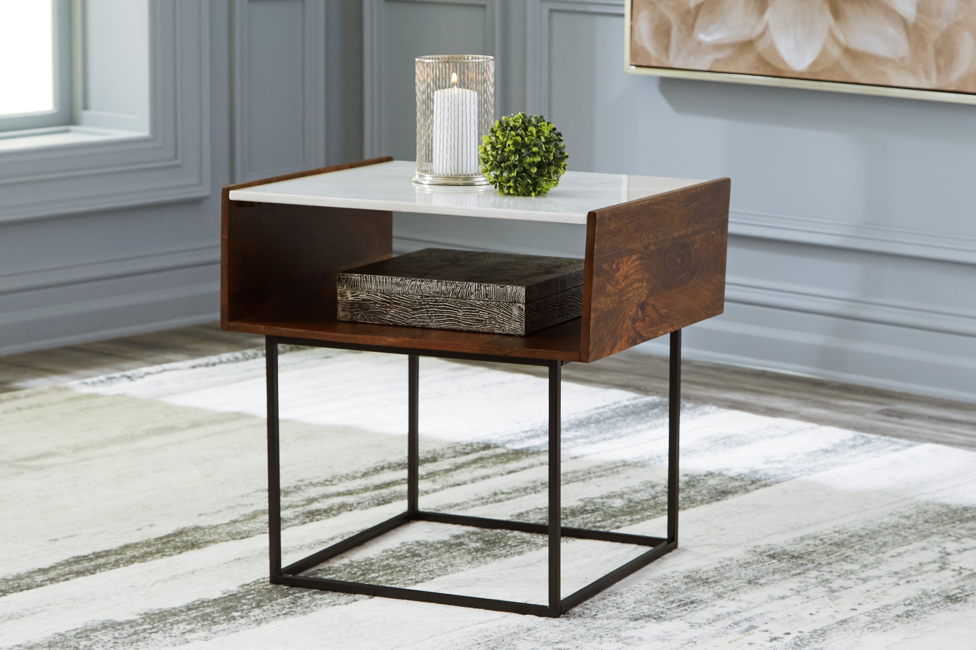 Coral Furniture - Ashley Furniture - Rusitori End Table - Rectangular End Table / Multi - T169-3