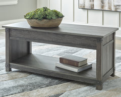 Coral Furniture - Ashley Furniture - Freedan Lift-Top Coffee Table - Rect Lift Top Cocktail Table / Grayish Brown - T175-9