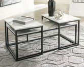 Coral Furniture - Ashley Furniture - Donnesta Table (Set of 3) - Occasional Table Set (3/CN) / Gray/Black - T182-13