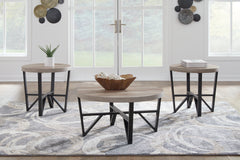 Coral Furniture - Ashley Furniture - Deanlee Table (Set of 3) - Occasional Table Set (3/CN) / Grayish Brown/Black - T235-13