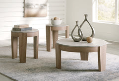 Coral Furniture - Ashley Furniture - Guystone Table (Set of 3) - Occasional Table Set (3/CN) / Light Brown - T237-13