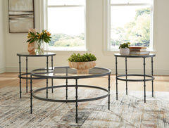Coral Furniture - Ashley Furniture - Kellyco Table (Set of 3) - Occasional Table Set (3/CN) / Gunmetal - T246-13