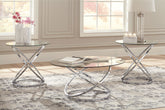Coral Furniture - Ashley Furniture - Hollynyx Table (Set of 3) - Occasional Table Set (3/CN) / Chrome Finish - T270-13