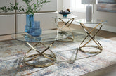 Coral Furniture - Ashley Furniture - Crimonti Table (Set of 3) - Occasional Table Set (3/CN) / Champagne - T273-13