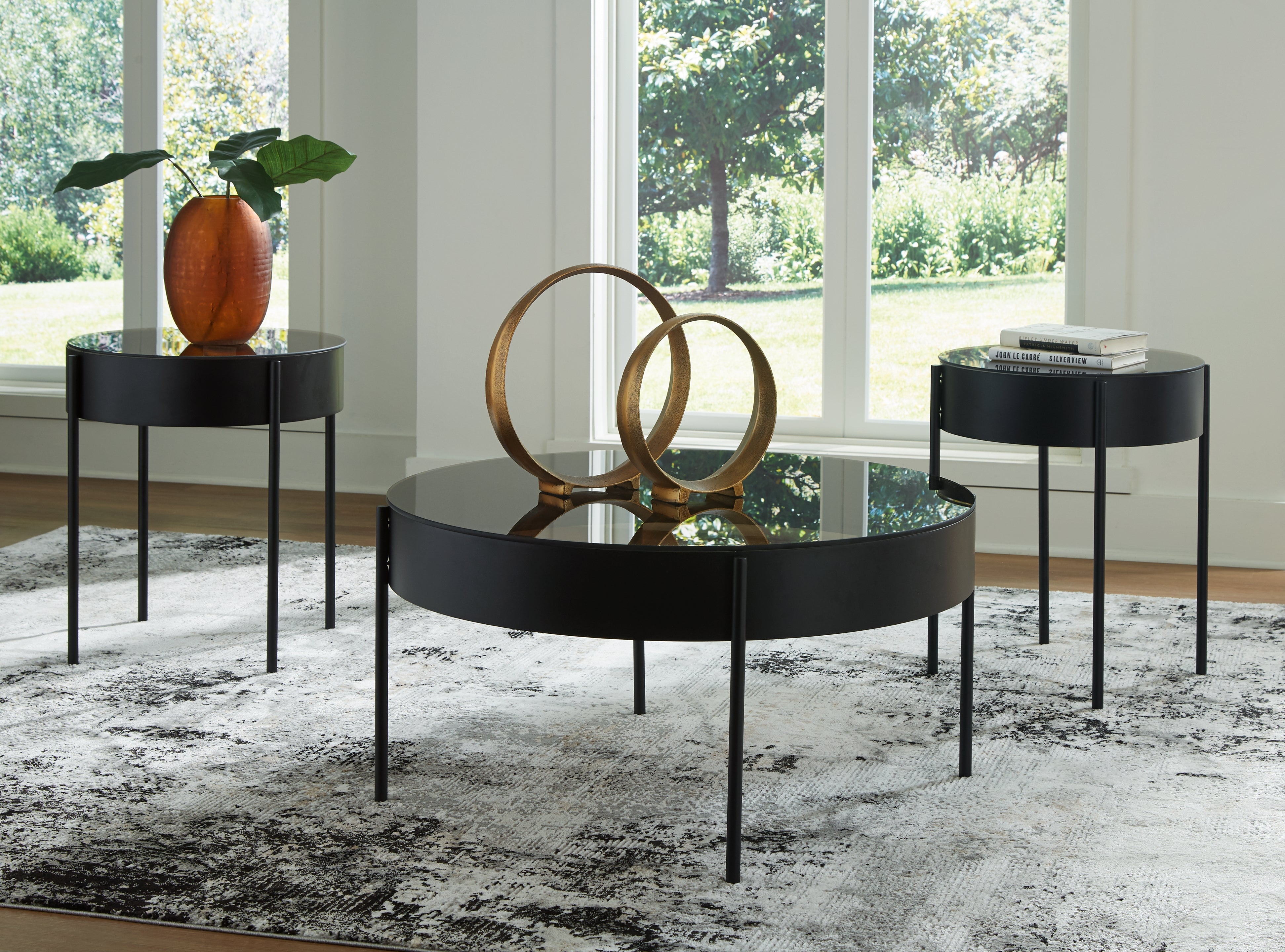 Coral Furniture - Ashley Furniture - Ardoline Table (Set of 3) - Occasional Table Set (3/CN) / Black - T280-13