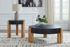 Coral Furniture - Ashley Furniture - Breenmore Table (Set of 2) - Occasional Table Set (Set of 2) / Black/Natural - T322-12