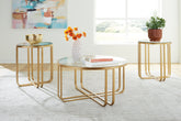 Coral Furniture - Ashley Furniture - Milloton Table (Set of 3) - Occasional Table Set (3/CN) / Gold - T398-13