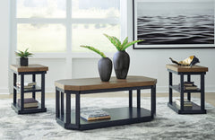 Coral Furniture - Ashley Furniture - Landocken Table (Set of 3) - Occasional Table Set (3/CN) / Brown/Blue - T402-13