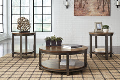 Coral Furniture - Ashley Furniture - Roybeck Table (Set of 3) - Occasional Table Set (3/CN) / Light Brown/Bronze - T411-13