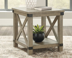 Coral Furniture - Ashley Furniture - Aldwin End Table - Rectangular End Table / Gray - T457-3