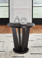 Coral Furniture - Ashley Furniture - Chasinfield End Table - Round End Table / Dark Brown - T458-6