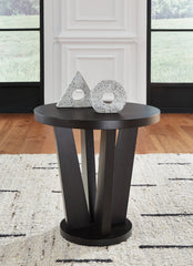 Coral Furniture - Ashley Furniture - Chasinfield End Table - Round End Table / Dark Brown - T458-6