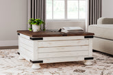 Coral Furniture - Ashley Furniture - Wystfield Coffee Table - Cocktail Table with Storage / White/Brown - T459-20