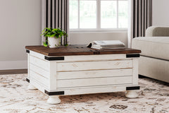 Coral Furniture - Ashley Furniture - Wystfield Coffee Table - Cocktail Table with Storage / White/Brown - T459-20
