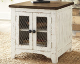 Coral Furniture - Ashley Furniture - Wystfield End Table - Rectangular End Table / White/Brown - T459-3