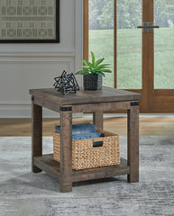 Coral Furniture - Ashley Furniture - Hollum End Table - Square End Table / Rustic Brown - T466-2