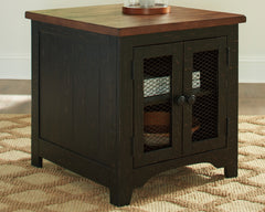 Coral Furniture - Ashley Furniture - Valebeck End Table - Rectangular End Table / Black/Brown - T468-3