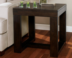 Coral Furniture - Ashley Furniture - Watson End Table - Square End Table / Dark Brown - T481-2