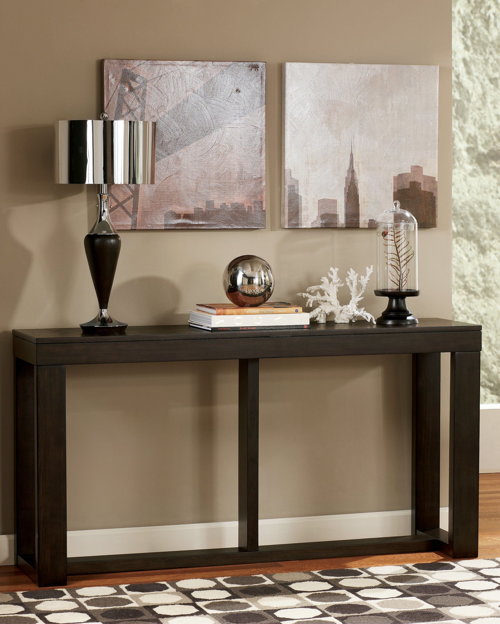 Coral Furniture - Ashley Furniture - Watson Sofa/Console Table - Sofa Table / Dark Brown - T481-4
