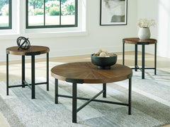 Coral Furniture - Ashley Furniture - Crosstrail Table (Set of 3) - Occasional Table Set (3/CN) / Brown - T483-13