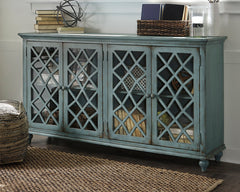 Coral Furniture - Ashley Furniture - Mirimyn Accent Cabinet - Accent Cabinet / Antique Teal - T505-762