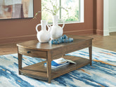 Coral Furniture - Ashley Furniture - Burkbyer Coffee Table - Rectangular Cocktail Table / Brown - T513-1